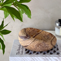 STONEKOCC Plateau à bijoux rétro en marbre naturel, design nid d'oiseau, pour la maison, le bureau, la décoration, bol multifonctionnel pour fruits et noix