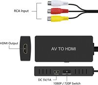 Prise en charge du convertisseur RCA vers HDMI 1080P, adaptateur AV vers HDMI PAL/NTSC pour WII/WII /PS2/PS3/STB/Xbox/VHS/VCR/DVD