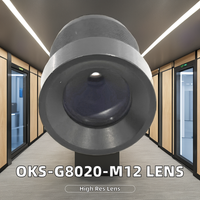 Objectif CCTV 2MP 8mm F2.0 Monture M12 OKS-G8020-M12 Étanche IP68 pour Caméra Réseau, Sonnette Vidéo, Surveillance Solaire CCTV