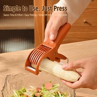 Saladesnijder Handmatig Plastic Multifunctioneel 5 Bladen Roestvrij Staal Groente Fruit Snijder Pers Keukenhulp Groothandel