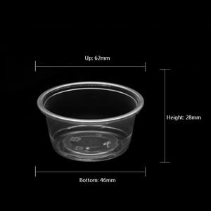 Lot de 200 tasses à sauce jetables en plastique transparent de 2oz avec couvercles, tasses à soufflé, tasses à gelée - Product Image 4