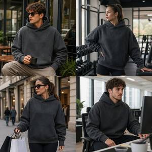เสื้อสเวตเตอร์ผ้าบาติกเสื้อแจ็คเก็ตลำลองมีฮู้ดล้างฝอยมีกระเป๋าด้านข้าง - Product Image 6