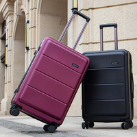 Valise à roulettes en aluminium givré de luxe, coque rigide, vente en gros d'usine, 4 roues pivotantes, serrure à code, fermeture éclair anti-explosion