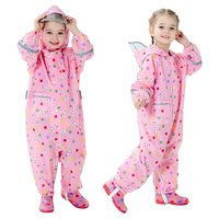 Combinaison de pluie pour enfants, garçons, filles, tout-petits, une pièce, avec capuche, motif dessin animé, respirante, en nylon imperméable, taille unique