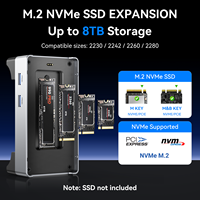 USB-C Hub Dockingstation für Mac Mini M.2 NVMe SSD-Gehäuse Dual HDMI 4K 60Hz 10Gbps USB 3.2 Stand-Hub mit PD 30W Stromversorgung