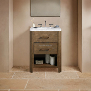 <span class=keywords><strong>Mobile</strong></span> <span class=keywords><strong>Bagno</strong></span> Compatto Sovereign con Top in Marmo Carrara e Struttura in Rovere, Lavabo a 2 Cassetti con Ripiano Aperto, Elemento d'Arredo Minimalista di Lusso - Product Image 6