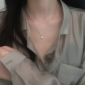 Teardrop Diamond Necklace Round Brilliant Cut 11cm Extended Chain Everyday Wear Elegant Design - Product Image 4