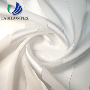 Fashiontex 실버 lurex 좁은 새틴 스트립 쉬폰 100% 폴리 에스터 여성 의류 lurex 패브릭