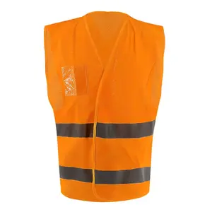 ZUJA High Vis Yellow Orange Breathable Mesh Saftey Vest New Arrival Practical Pocket Safety Vest With Reflective Tape