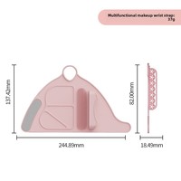 Bracelet de maquillage en silicone avec emplacements pour pinceaux - Palette portable pour mélanger le fond de teint et tapis de nettoyage rapide des pinceaux
