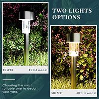 Lot de 10 lampes solaires d'extérieur pour allée, lampes solaires en acier inoxydable étanches pour l'extérieur, éclairage paysager LED pour allée, pelouse/jardin