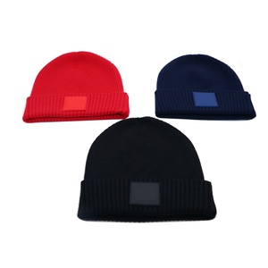 Custom Camouflage Rubber Patch Logo Unisex Beanie Y2K Skull Cap Soft Cuffed Winter Warm Jacquard Elastic Knitted Hats - Product Image 4