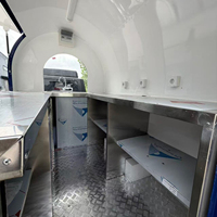 Food Truck Rétro Entièrement Équipé en Acier Inoxydable, Remorque de Concession Personnalisée pour Glaces et Restauration Rapide avec Système d'Alimentation pour la Restauration