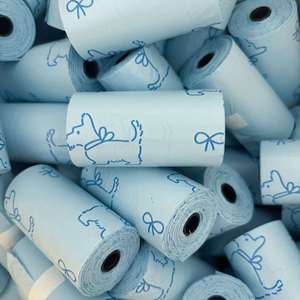 Bolsas para Excremento de Perro Biodegradables y Compostables con Diseño Mixto, Ecológicas, 20 Bolsas/Rollo, Coloridas, para Desechos Caninos - Product Image 1