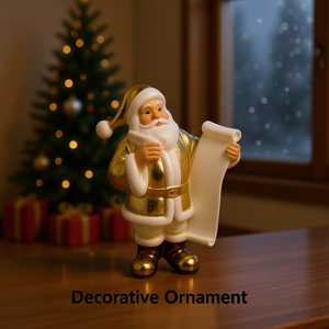 Santa Claus Figurine Resin Metallic Finish 4-4.9in Traditional Christmas Decor Indoor Ornament - Product Image 2