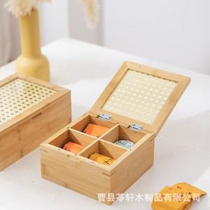 กล่องเก็บถุงชาไม้แบบมีช่องเปิด-ปิด เหมาะสำหรับจัดระเบียบถุงชาและเก็บแคปซูลกาแฟบนเคาน์เตอร์ - Product Image 4