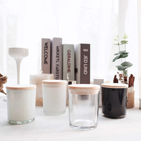Frascos de Vidrio Esmerilado Vacíos para Velas con Tapa de Madera, Personalizados en Vietnam, al por Mayor