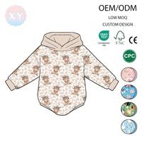 Combinaison à capuche pour bébé en bambou, motif vache mignon, manches longues, unisexe, écologique, avec boutons-pression