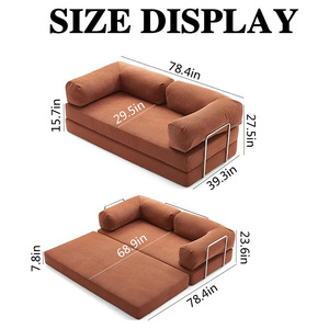 Modular <b>Sofa</b> With Integrated <b>Sponge</b> Square Shape Art Pattern <b>For</b> Minimalist Living Room - Product Image 2