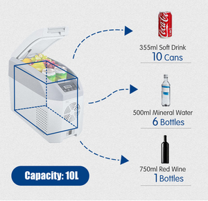 For Center Console Car <b>Refrigerator</b> 10L Portable Compressor Mini Fridge 12V 24V Armrest Freezer 30W Outdoor Household Refrigerat - Product Image 3