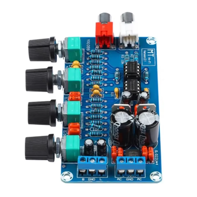 Home Amplifier Preamplifier Volume Tone Treble Midrange Bass NE5532 Op Amp HIFI EQ Control Board Dual AC 12V-18V