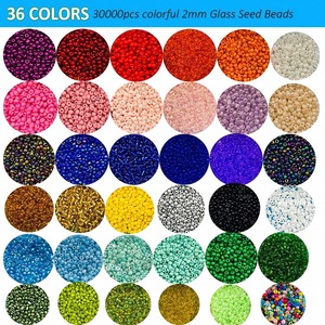Vente en gros de perles de verre de millet de 36 couleurs, très demandées, pour la création de bracelets, colliers et bagues faits main, en coffrets. - Product Image 2