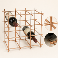 Porte-bouteilles à vin sur pied, organisateur de rangement multi-bouteilles pour comptoir et support de transport portable pour vin OEM ODM