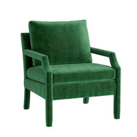 Fauteuil de salon moderne de luxe, chaise longue de style hôtelier, fauteuil de loisirs en velours vert, fauteuil d'appoint à dossier haut pour hôtel ou salon