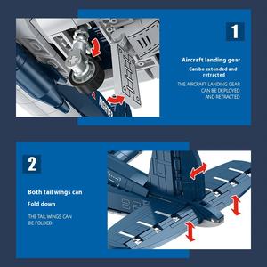 Jie Star JJ9216F4U เครื่องบินรบโจรสลัดสำหรับเด็กอายุ5 7ปีโมเดลเครื่องบินทหารเลโก้เพื่อการศึกษา - Product Image 4