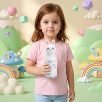 Bouteille d'eau isotherme en acier inoxydable 304 pour enfants, 20 oz, avec paille à motif animal, sans BPA, idéale comme cadeau ou pour personnalisation de logo