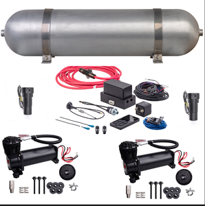Sistema de Suspensión Neumática Universal, Kit de Sistema de Control Electrónico con Tanque de Aire de 3 Galones sin Costuras, Bomba de Compresor Silenciosa de 69 dB y Piezas - Product Image 1