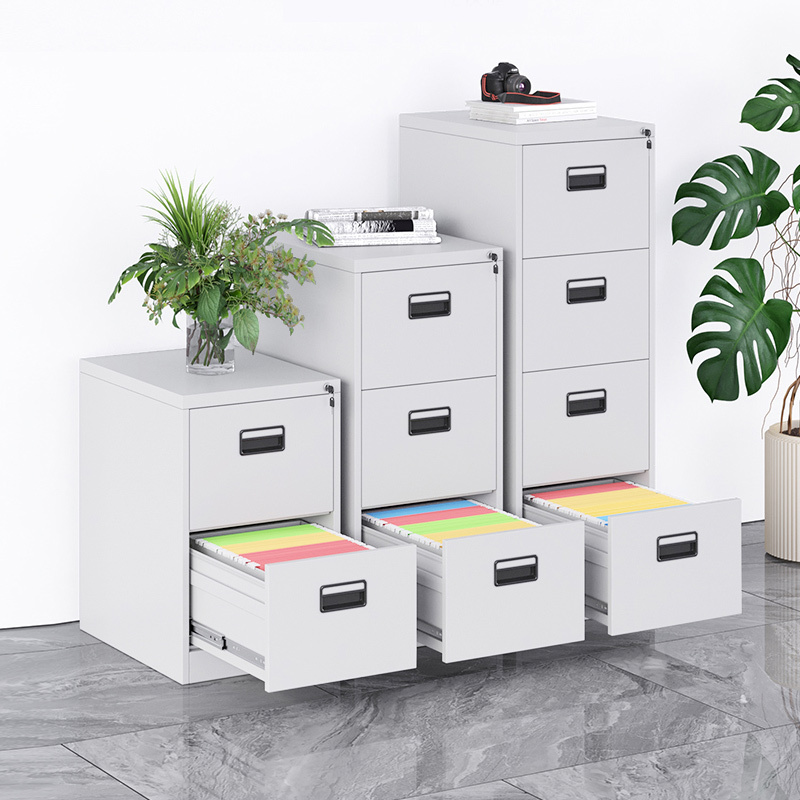 Factory New Promotion Powder Coat Metal Office File Cabinets 4 Drawer Steel Filling Cabinet With Safe Box Inner
