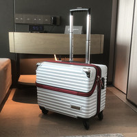 Valise unisexe ABS 18 pouces à roulettes pour voyage court, avec compartiment pour ordinateur portable, ultra-légère, conforme aux normes TSA, idéale pour les agents de bord