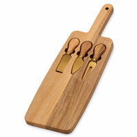 Planche à charcuterie en bois personnalisée, vente en gros directe usine, avec 3 couteaux à fromage, supports vierges pour gravure laser, pour détaillants de produits alimentaires gastronomiques