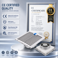 Ventilateur compact avec filtre 255 mm, ventilateur axial de refroidissement avec grille filtrante anti-poussière 265 m³/h pour la ventilation des armoires de distribution