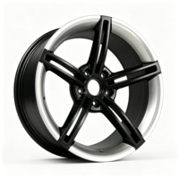 Jante de voiture de tourisme bicolore 21x9.5/11.5 5x130 compatible avec Porsche Taycan, noir argent, jante concave
