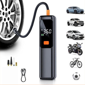 Pompe à pneus portable 12V avec écran LCD, compresseur d'air numérique pour voiture, moto, vélo, gonflage de ballons de football - Product Image 1