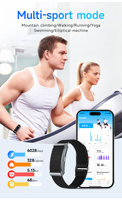 Bracelet Connecté Sans Écran, Notifier les Appels et Messages, Application Multilingue, Compatible Android et iOS, Recharge Magnétique, Enregistrement de la Durée de la Charge