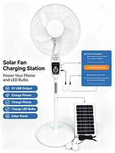 Members Only Air Cooling Table Rechargeable <b>Fan</b> Solar Power Rechargeable <b>Fan</b> Color <b>Box</b> Solar Exhaust <b>Fan</b> With Solar Panel - Product Image 1