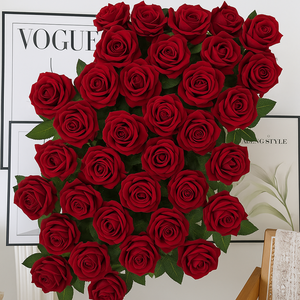 Flores de Terciopelo para Decoración de Bodas, Pared de Flores Artificiales, Decoración de Bodas, Rosas Artificiales al por Mayor, Rosa de San Valentín - Product Image 1