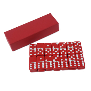 Juego de 6 dominó rojo personalizado de fábrica, caja de cartón de papel rouge para juego divertido de casino, 8mm de grosor, 28 Uds. - Product Image 5