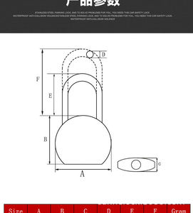 Cadenas de sécurité rond étanche en acier inoxydable SUS 304, 65mm de long, cadenas de <span class=keywords><strong>type</strong></span> américain - Product Image 6