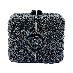 Bolso de Noche Elegante para Mujer con Cristales, Cartera de Mano Cuadrada con Pedrería Floral para Vestido de Noche o Baile - Product Image 5