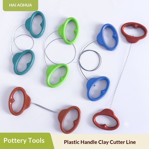 Herramienta de cerámica, alambre para cortar arcilla con mango de plástico, cortador de arcilla blanda, divisor de textura corrugada con resorte de acero inoxidable - Product Image 2