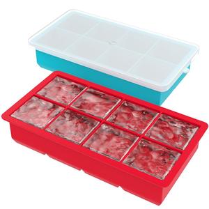 Usse tùy chỉnh tái sử dụng và BPA miễn phí 8 khoang Silicone vuông Jumbo lớn <span class=keywords><strong>Ice</strong></span> <span class=keywords><strong>Cube</strong></span> khay - Product Image 1