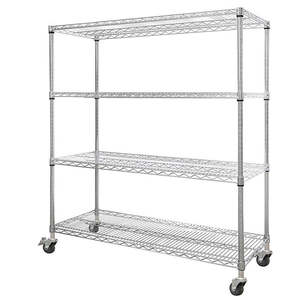 מטבח מסחרי נירוסטה אחסון מתלה 4 שכבה כבדה מארגן מודולרי למגש סיר תבנית - Product Image 1