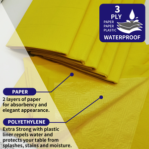 <strong>Yellow</strong> 54 Inch X 108 Inch 3 Ply Rectangle <strong>Table</strong> <strong>Cloths</strong> Premium Colorful Paper <strong>Table</strong> <strong>Cloth</strong> for Restaurant - Product Image 5