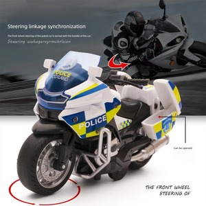 Jouets de <span class=keywords><strong>moto</strong></span> en alliage moulé sous pression avec fonction de recul, lumières et musique, modèle de véhicule de motocross pour enfants, jouets de voiture de <span class=keywords><strong>police</strong></span> pour enfants - Product Image 2