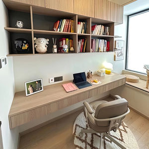 Se puede personalizar muebles de dormitorio <span class=keywords><strong>flotante</strong></span> moderno <span class=keywords><strong>con</strong></span> cajones escritorio de madera multifuncional y librería - Product Image 2