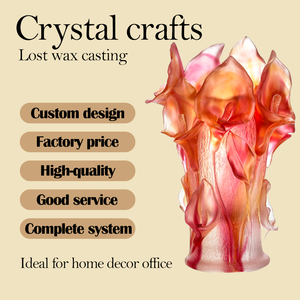 Hand gefertigte Liuli Kristall Calla Lily Vase Zen Wohnkultur Kristall klare Eleganz Fließende Motive Handgemachte künstlerische Glasvase für - Product Image 4